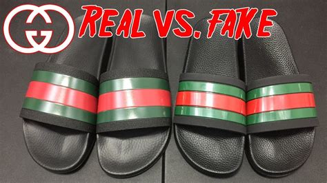 white gucci slides real vs fake|gucci knockoff slides for men.